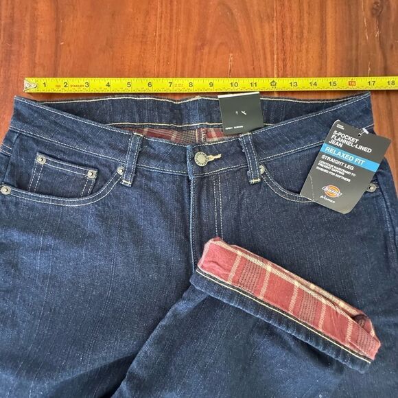 Dickies flannel lined straight leg jeans nwt sz size8 eight - Picture 5 of 6